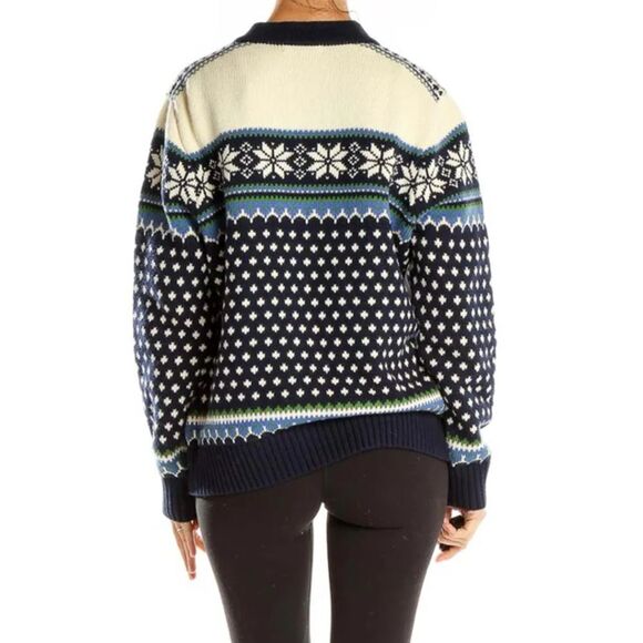 Land’s End Wool Blend Nordic Fair Isle Full Zip Sweater M - Picture 5 of 9